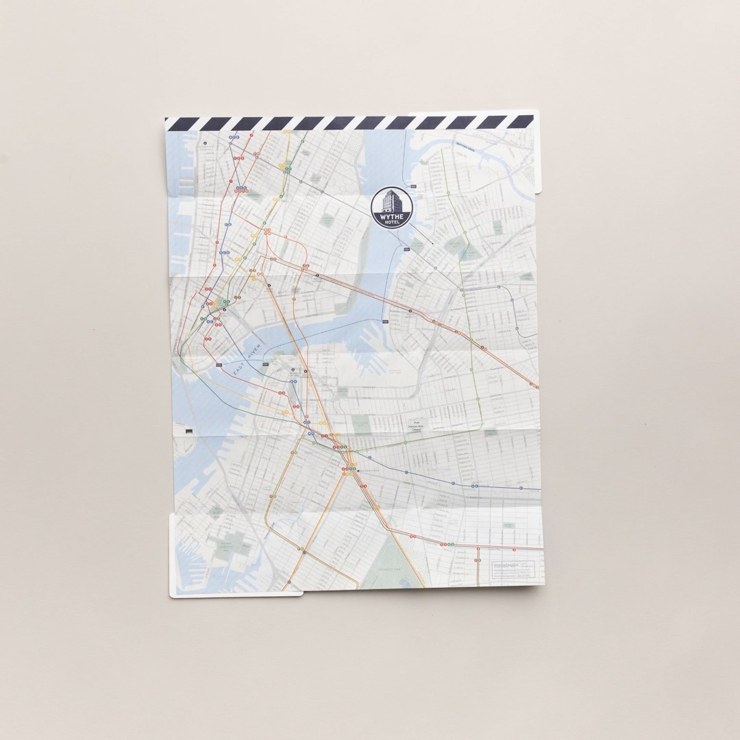 Wythe Hotel Pocket Map unfolded New York City Map